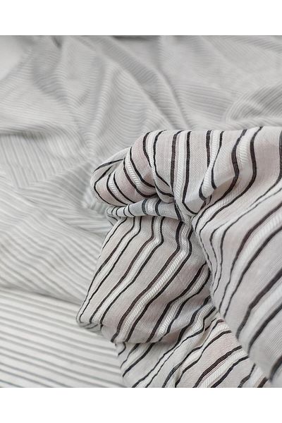 Kumaş Parça 78% Viscose 22% Synthetic Black and White Striped Fine Weaving (Width 160 cm X Length 200 cm)