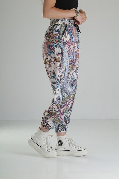 COCOPELLI Pantaloni de jogger din țesătură plisată