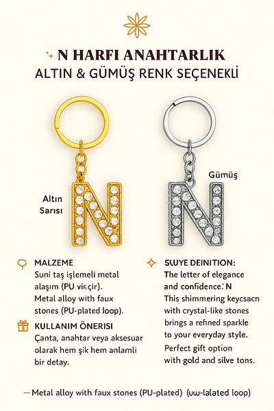 Handley Sparkling'N' Letter Keychain – a Touch of Luxury and Meaning