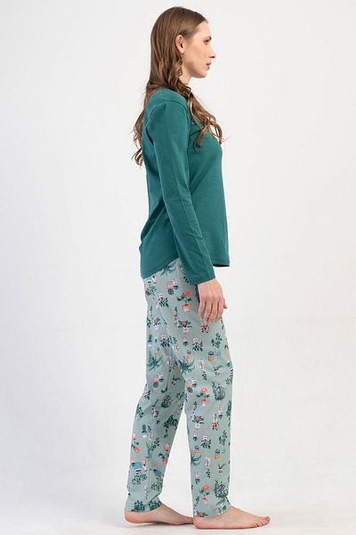 VİENETTA Cotton Women's Long Sleeve Pajama Set, 410027