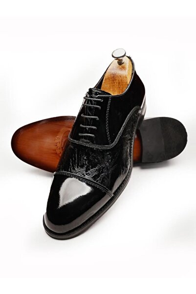 İBAY PATENT BLACK CAVALLO TARZ ERKEK KLASİK AYAKKABI