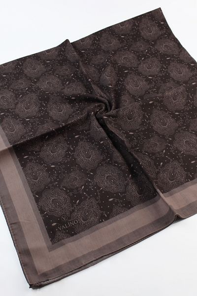 Valino 120x120 Ethnic Pattern Μεγάλο Μαντίλι Βαμβακερό Φουλάρι Μεγάλο Μέγεθος Φύλλο Φουλάρι Bitter Coffee