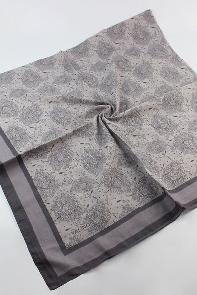 Valino 120x120 Ethnic Pattern Μεγάλο Μαντίλι Βαμβακερό Φουλάρι Μεγάλο Μέγεθος Φύλλο Φουλάρι Smoke