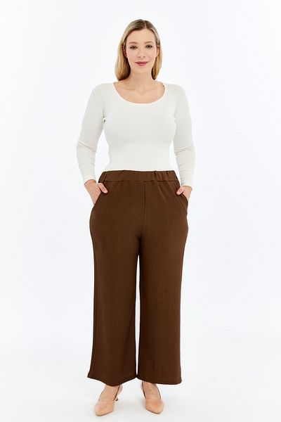 Laden Plus Size Women's Summer Oversized Hijab Pants Belted Brooch Pocket Long Vest Double Suit