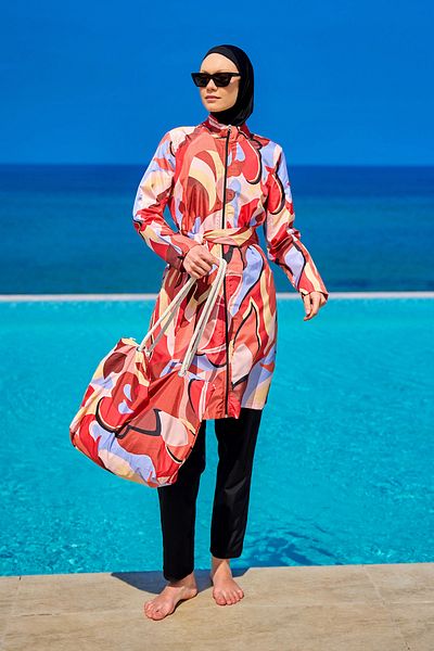Riva Mera Rivamera 4 Piece Belted Full Covered Hijab Swimsuit R2515