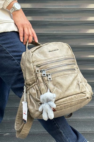 çantamgelsin Just Polo Original Imported Soft Leather a Quality Multi-Section Backpack