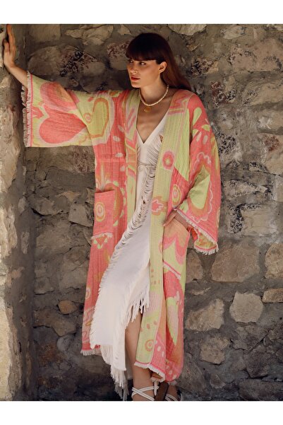 Su Koleksiyon كفتان يوتوبيا / أصفر ووردي