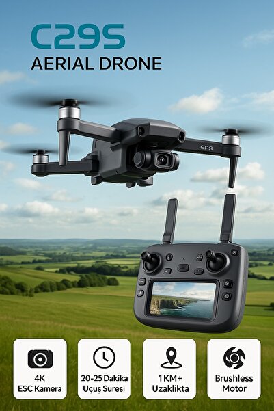 Morissua C29S GPS 4K ESC Kameralı Drone 1KM+ Menzil 25 DK Uçuş Brushless Moto...