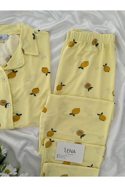 Lena Homewears Lemon Print Short Sleeve Pajama Set