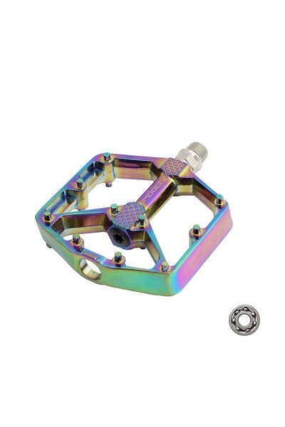 heugers O-SLICK Pedal – Alüminyum, Kompozit Rulmanlı, Rainbow Renk