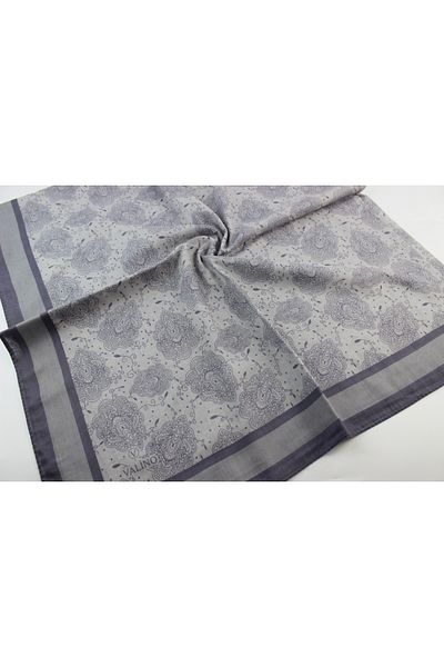Valino 120x120 Ethnic Pattern Μεγάλο Μαντίλι Βαμβακερό Φουλάρι Μεγάλο Μέγεθος Φύλλο Φουλάρι Ασημί