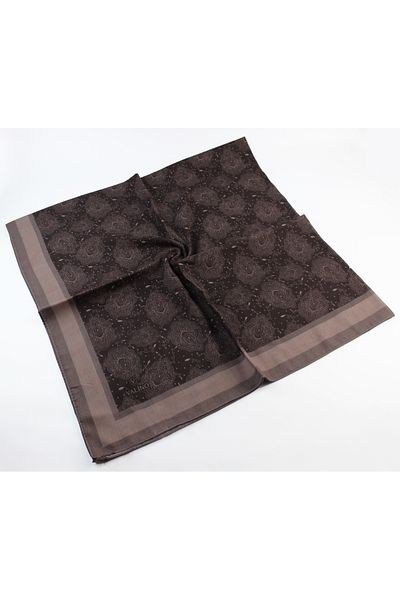 Valino 120x120 Ethnic Pattern Μεγάλο Μαντίλι Βαμβακερό Φουλάρι Μεγάλο Μέγεθος Φύλλο Φουλάρι Bitter Coffee