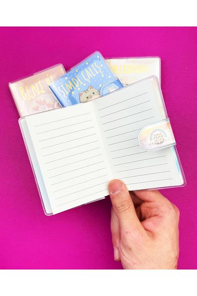 Patladı Gitti 4 Pieces Special Design Turkish Motto Velcro Cover Notebook Set