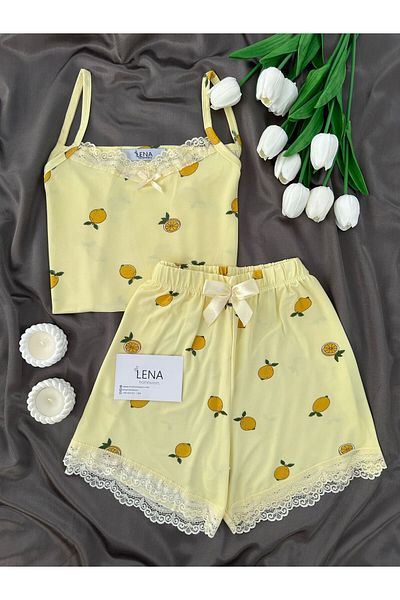 Lena Homewears Women's Lemon-Printed Shorts Pajama Set