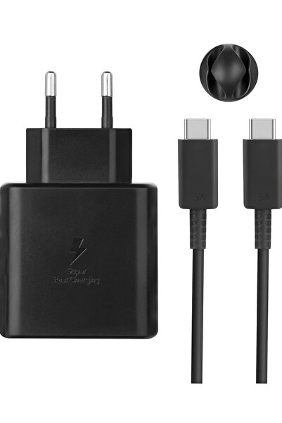 Kotenart Samsung S22 S23 S24 Ultra Orijinal 45w 5a Süper Hızlı Şarj Cihazı Adaptör + Kablo Set Ep-ta845xbcgcn