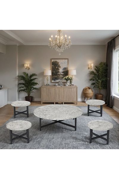 Ch 5-piece floor wood tea table set