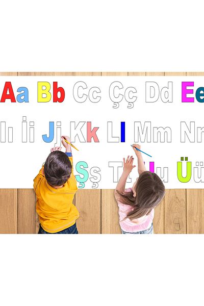 woodhomeworks I Write Letters Themed Giant Coloring Paper 2.5 Meter Roll Coloring Paper - Kids Educational Painting