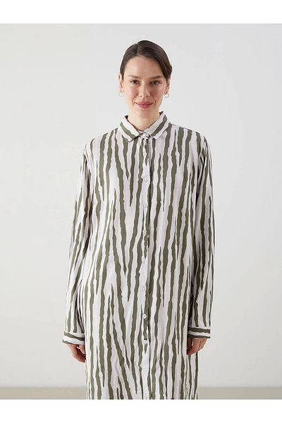 LC Waikiki Lcw Grace Khaki Print Women's Shirt Tunic