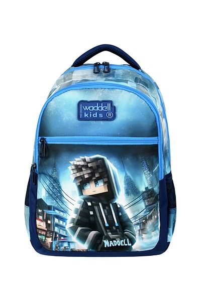 çantamgelsin Waddell Robloks Themed Primary School Backpack, Lunchbox and Pen Holder, Elementary Backpack Set