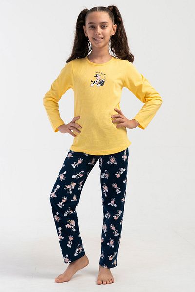 VİENETTA Cotton Girls Long Sleeve Pajamas Set(3-4/7-8), 405237