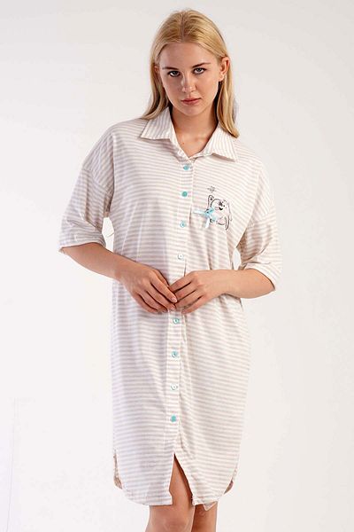 VİENETTA Women's Short Sleeve Nightgown, 303236