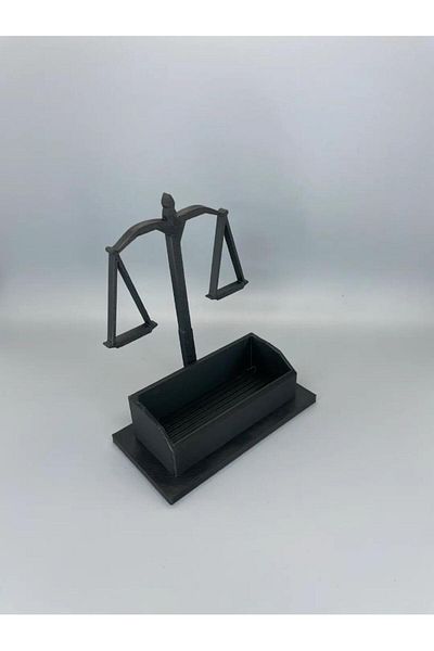 Filkorium3D Suport pentru cărți de vizită modern „Justice Scales” pentru avocat - Suport pentru cărți de vizită pentru cadou pentru avocat - Produse de birou