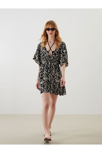 LC Waikiki Lcw Dream Women's Beach Dress with V-Neck Pattern