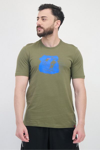 adidas Men Sportswear Fit Short Sleeve Outdoor T-shirt, Olive