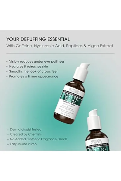 ADVANCED CLİNİCALS Advanced Clinicals Puffy Eye Under Eye Serum | Visible Anti Aging Brightening Vitamin C + Caffeine S