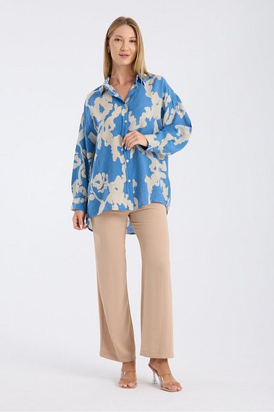 Reji Patterned Oversize Loose Modal Shirt