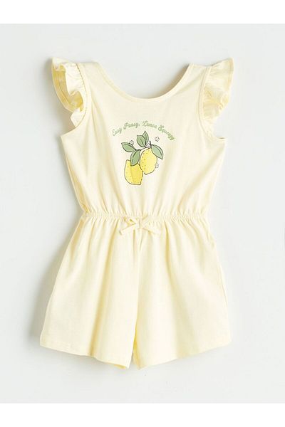 LC Waikiki Lcw Kids Crew Neck Printed Girl's Jumpsuit