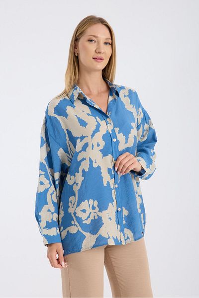 Reji Patterned Oversize Loose Modal Shirt