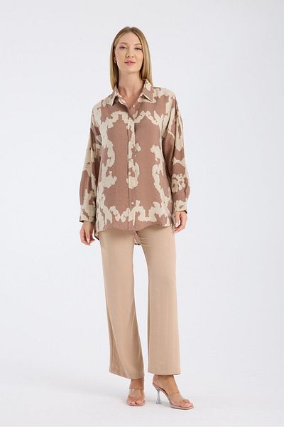 Reji Patterned Oversize Loose Modal Shirt