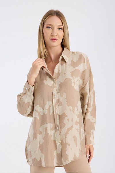 Reji Patterned Oversize Loose Modal Shirt