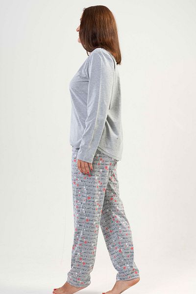 VİENETTA Women's Plus Size Long Sleeve Pajama Set, 204179