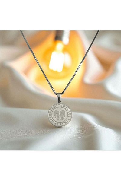 AKSESUARIM Women's Steel Zodiac Sign Necklace