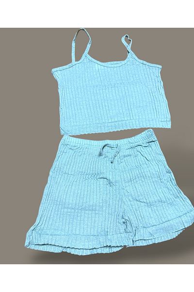 SATTENS Summer Drawstring Strap Shorts Women's Crop Ruffle Shorts Suit