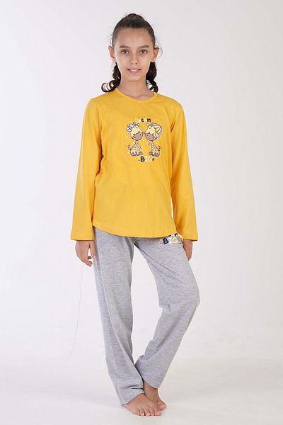 VİENETTA Cotton Girls Long Sleeve Pajamas Set(3-4/7-8), 307121