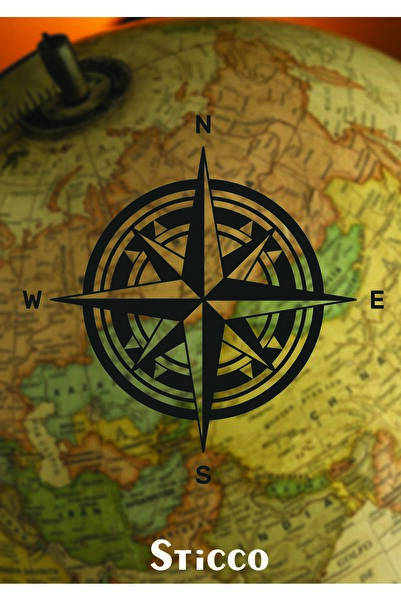 Sticco ملصق بوصلة - سيارة، ملصق كرفان للتخييم مقاس 25x25 سم