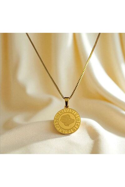 AKSESUARIM Women's Steel Zodiac Sign Necklace