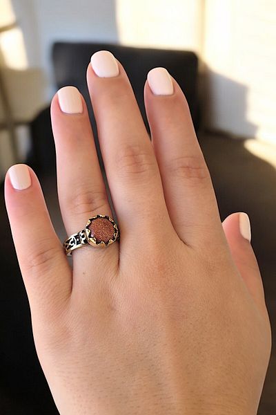 NBS Beautiful Naturel Stones Copper Pure Ring Adjustable Crown Star Stone Design Quality (Evil Eye) (Special Day, Gift)