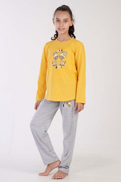 VİENETTA Cotton Girls Long Sleeve Pajamas Set(3-4/7-8), 307121