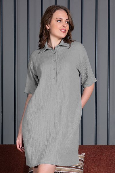 VİENETTA Cotton Women's Muslin Short Sleeve Dress, 409245