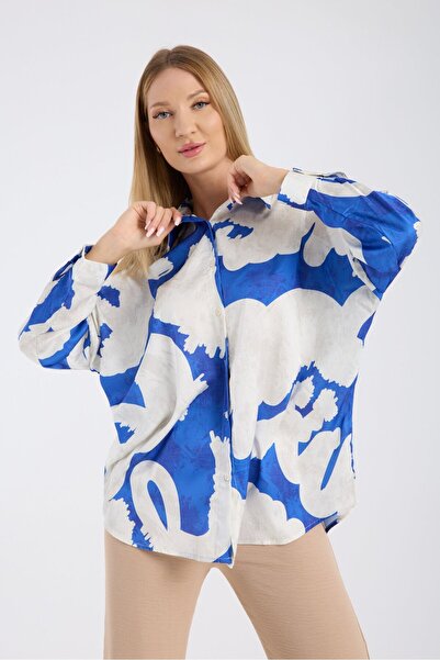 Reji Πουκάμισο από σατέν με σχέδιο oversized