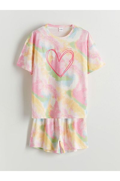 LC Waikiki LCW Kids Crew Neck Girl's Pajamas Set with Shorts
