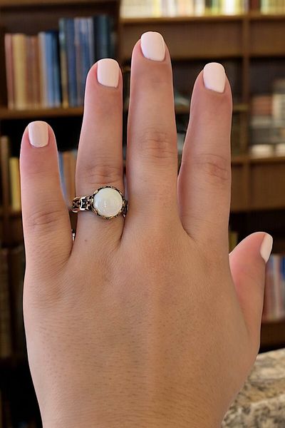 NBS Beautiful Naturel Stones Copper Pure Ring Adjustable Crown Selenite Stone Design Quality (Evil Eye) (Special Day, Gift)