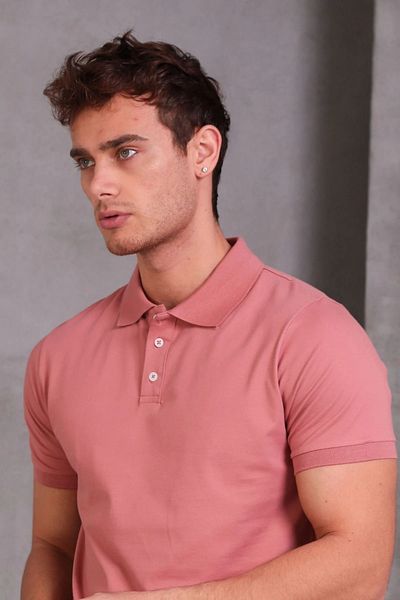 İpeksi Men's Slim Fit Cotton Soft Texture Breathable Fabric Collar T-Shirt