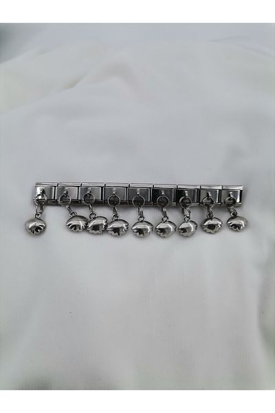 Hobimos 1 Piece Italian Steel Bracelet Charm with Dangle - Italian Steel Bracelet Charm