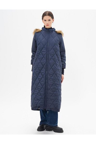 Kayra Παλτό Anorak σε φέτες μπακλαβά Navy Blue