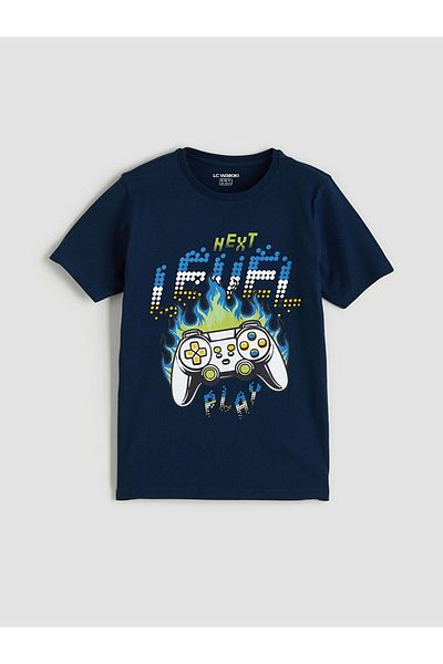 LC Waikiki Set de pijamale pentru băieți LCW Kids Crewneck cu pantaloni scurți